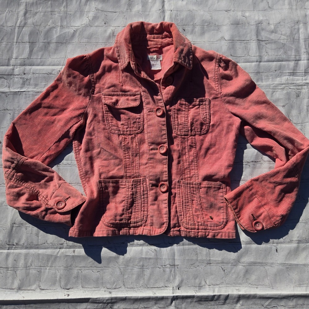 Charlotte Russe Y2k Pink Corduroy Utility blazer Jacket Womens Medium coquette